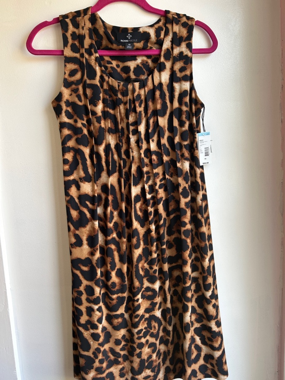 NWT size 10 Leopard Print Midi Dress - Black and Brown